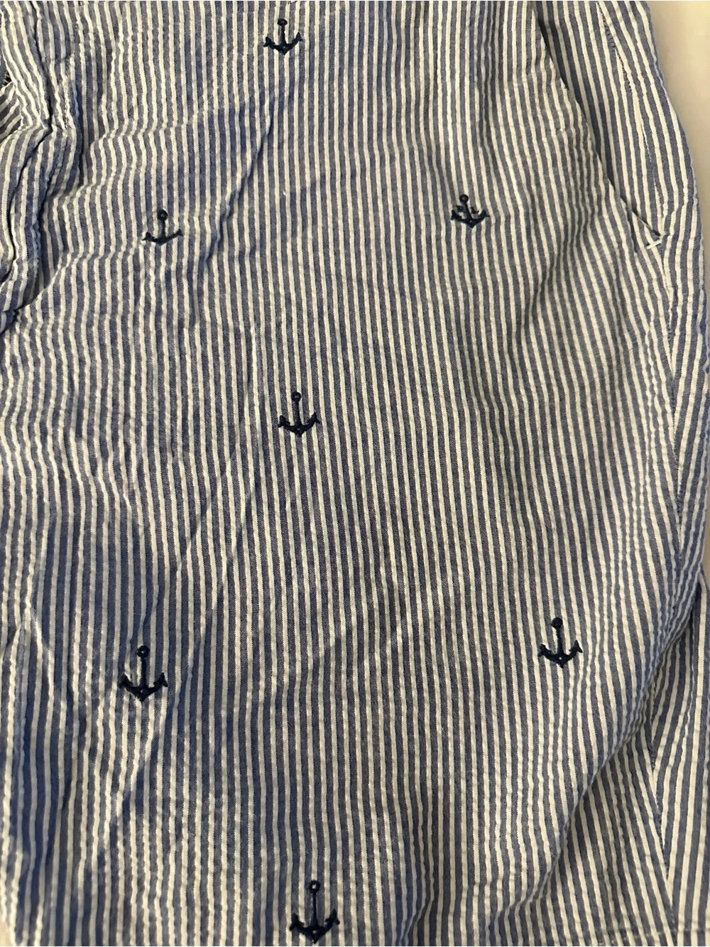 Polo by Ralph Lauren Navy Anchor Embroidered Blue & White Striped Men’s Shorts